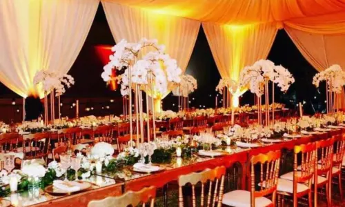 VIP Gala Dinner under Floral Canopy & Chandeliers